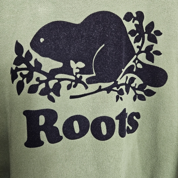 Roots Hoodie Mens Sixe XXL Green Organic Original Kanga Fleece Sweatshirt Canada - Picture 3 of 16